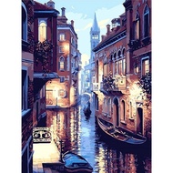 DaDa Art DQ1 Scenery and architecture 40x50cm diy oil painting paint by number on canva13 venice nig