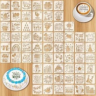 OOTSR 64th Birthday Stencils, Painting Stencils for Children, 7.6 x 7.6 cm, Reusable Craft Stencils 