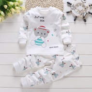 Borong Baju Budak Kid Pyjamas Set Boy Pajamas Cotton Baju Newborn Tidur Nightwear Fashion Baju Tidur Bayi Lelaki Long Sleeve Baby Sleepwear Suit COD