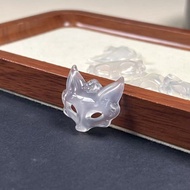 Natural chalcedony High Ice Nine Tailed Fox Pendant White Agate Fox Mask Pendant