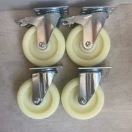 5 INCH NYLON TROLLEY WHEELS PER SET! 2 live, 2 live + brake 4 pcs Trolley Wheels Trolley with Wheels