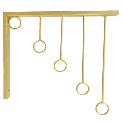 A01F-Gold Clothing Selling Store Hangers Iron Art Shelf Wall Hook Garment Show Save Space Cloakroom 