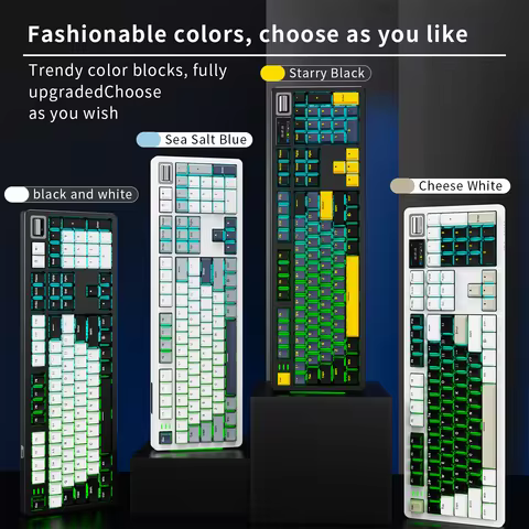 LDON LX106 3-Mode Bluetooth Wireless Mechanical Keyboard, 106 Keys Hot Swappable RGB Keyboard for Ma