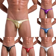 Twiligh Mens Faux Leather Wet Look Thong G-String Bikini Brief Underwear Swimwear