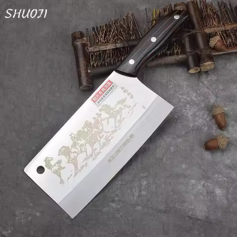 9Cr18mov Stainless Steel Kitchen Knife 57HRC Sharp Chef Slicing Knife Japanese Steel Cooking Cleaver