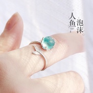 S925 Silver Thai Silver Stars Color Moonstone Strawberry Opening Ring Adjustable