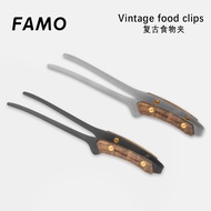 【HODR】Korean Vintage Stainless Steel BBQ Tongs Food Clip Outdoor Camping BBQ Grilling Tool Penyepit 