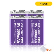 CITYORK 9V / 6F22 1.2V NIMH แบตเตอรี่แบบชาร์จไฟได้ 300mah