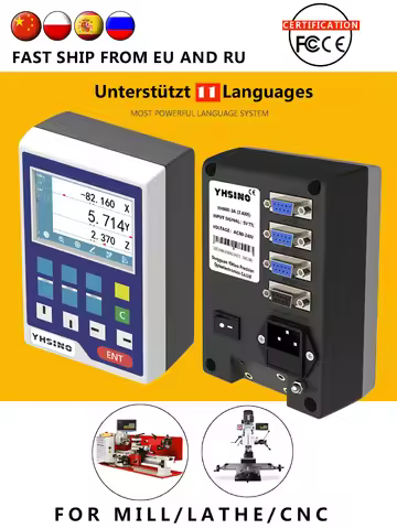 YHSINO Mini 2-Axis/3-Axis LCD DRO YH800-2A YH800-3A 14 Languages TTL DB9, AC80-240V Multifunction Di