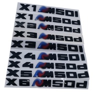 Modified Car Logo Sticker Rear Tail Logo Bright Black M Logo Suitable for BMW/BMW X5M50D X6M50D X4M5