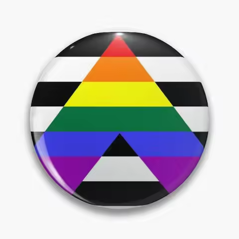 Straight Ally Pride Flag Pin Buttons Brooches Jewelry Accessory Customize Brooch Fashion Lapel Badge