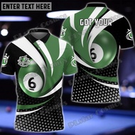 Personalized Name Billiard 9 Ball Player 3d Printed Fashion Men's Premium Polo Shirt Summer Unisex C