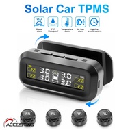 Upgraded Tyre Pressure Monitoring System, Solar TPMS, with 4 External Sensors, Real-Time Display, 5-