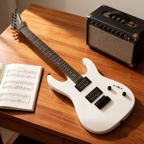 Jackson JS12 Dinky 24 Fret Electric Guitar Snow White Gloss Metal Rock Guitar Beginner Practice Inst