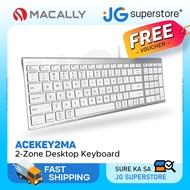 MACALLY 98 Keys USB 2-Zone Wired Keyboard, 5ft USB Cable for PC Laptop/Desktop Computer