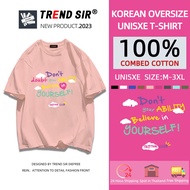 TrendSir พร้อมส่ง เสื้อยืด oversize cotton 100 เสื้อยืดคอกลม เสื้อยืดทรงหลวมสไตล์เกาหลี เสื้อยืดผู้หญิงแฟชั่น มี9สี M-3XL