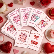24PCS Valentine's Day 67 Theme Greeting Cards (6 Designs) - Romantic 'We Go Together Like 6 & 7' Pun