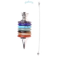 SHFY 7 Chakra Reiki Healing Energy Point Stone Pendant Dowsing Divination Pendulums