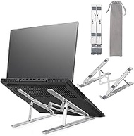 Laptop Stand, HONGO Aluminum Portable Monitor Tablet Stand Notebook Riser Foldable Ventilated with 7-Angels Adjustable, Lightweight Holder for MacBook Dell, HP, Lenovo More Laptops &amp; Tablet