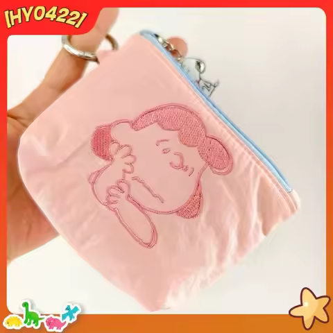 Snoopy Cute Japanese Style Embroidered Hanging Mini Coin Purse Earphone Storage Pouch For Daily Smal