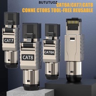 BUTUTUOZ RJ45 Cat8 Cat7 Cat6A Connectors, 40G LAN Cable 2000MHz RJ45 Metal Tool, Zinc Alloy Reusable