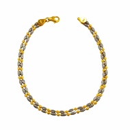 916 Gold Two Tone 2 Layered Ball Bracelet