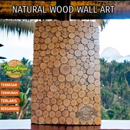 KAYU HIASAN DINDING Wood WALL ART Natural WOOD WALL Decoration Not Wallpaper WALL STICKER B - 60cm, 20cm" Natural WOOD WALL Decoration - WOOD ART Work Not Wallpaper Or WALL STICKER - Size 60cm x 20cm"