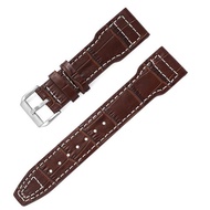 ◐ Genuine Leather Watch Band For IWC Big Pilot Spitfire TOP GUN Brown Black Cowhide Watch Strap 20mm 21mm 22mm Wristband Accessory