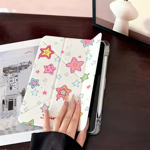 Colorful Stars For Samsung Galaxy Tab A8 A9 A11 S6 S7 S8 S9 S10 FE Plus Lite Protective With Pen Slo