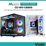 INVASION M-ATX C-8000 TG GAMING CASE WITH 5 PCI EXPANSION SLOTS - PC MATX CASING - (BLACK , WHITE) -