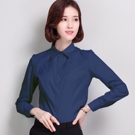 (S-2XL)WOMEN LONG SLEEVE BLOUSE OFFICE WEAR SHIRT S-2XL