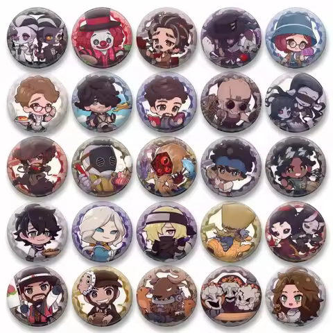 Game Peripheral Identity V Round Brooch Cartoon Emma Emily Lanternist Badges DIY Clothes Backpack Ac