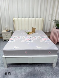 Fitted Bedsheet Queen/King Bed Sheet With Cotton Mattress Protector Cover Bed Cover Ready Stock