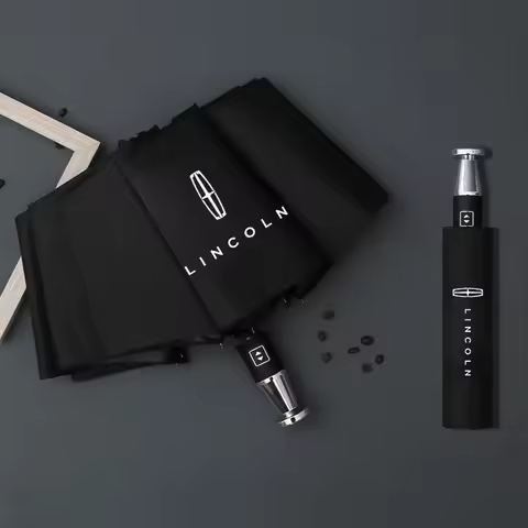 For LINCOLN FORD BUICK CADILLAC JEEP TESLA Logo Badge Umbrella Rainproof Brand Car Styling Strong Wi
