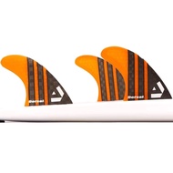 DORSAL Surfboard Fins Thruster 3 Set Future Compatible Orange Medium Carbon Fiber with Honeycomb Hex