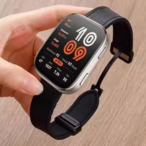 Silicone leather Strap for Amazfit Bip 6 5 Bip6 Smart Watch Quick 22mm Steel Breathable Wristband fo