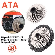 ATA Bicycle Cassette Cogs 8/9/10 Speed MTB Bike Freewheel Crankset Set 32T/36T/40T/42T Sprocket