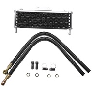 Motorcycle Oil Cooler 4 Rows Mesh Big Size with 10Mm Tubling for 50Cc-160Cc Modify Oil-Cooled Engines Pit Dirt Bike