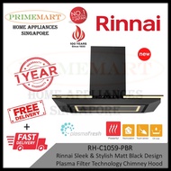 Rinnai RH-C1059-PBR Sleek &amp; Stylish Matt Black Design Plasma Filter Technology Chimney Hood + 1 Year Local Warranty