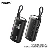 WEKOME Mini Capsule Portable Charger ขนาดกะทัดรัด ชาร์จเร็ว พร้อมสาย 3C รับรอง 10000mAh แบตเตอรี่แบบ