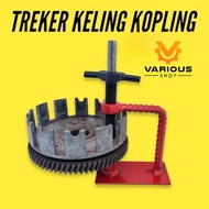Universal clutch rivet tracker, clutch riveting tool for automatic and sporty motorbikes