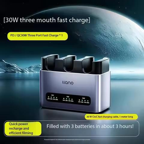 Llano NP FZ100 LP E6NH Battery Charger Camera Battery Triple Slot Charger LCD Screen for Sony Alpha