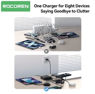 terbaru !!! rocoren 200w 8 port usb c pd high speed charger desktop