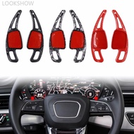 LOOKSHOW 2Pcs Car Steering Wheel Paddle ABS Shifter Gear Shift Paddles Extension Accessories For Aud