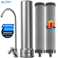 ALTHY U200PRO Kitchen Under Sink Drinking Water Filter Purifier 5 in 1, Stainless Steel 0.01um Filtr
