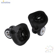 SSUNSHINE 1Pair Suitcase Wheel, Swivel Casters Black Luggage Wheel Replacement, Durable PVC Trolley 