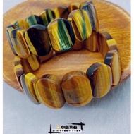 Nakamori Gems 7A Lucky Tiger Eye Bracelet Blue Natural Crystal Lightning Yellow Mixed