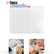 ARMARIO 6Pcs Zipper Binder Pouches, Transparent A6 6-Hole Binder Pockets,  PVC Receipt Bag Waterproo