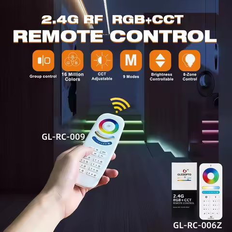 GLEDOPTO Smart Home 2.4G RGBCCT 6/8 Zone Group Control RF Remote Control Work Pro Series RGBCCT Cont