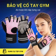 TRUONG SPORT women's gym gloves, anti-slip, gym protective gloves, open-finger wrist protection, pin
